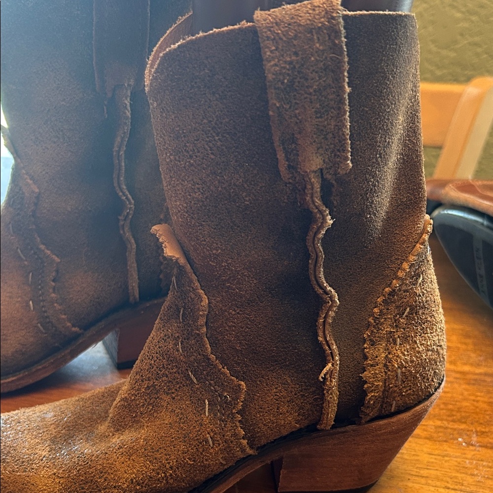 LIBERTY Black Rustic Brown Ankle Booties - Picture 2 of 11